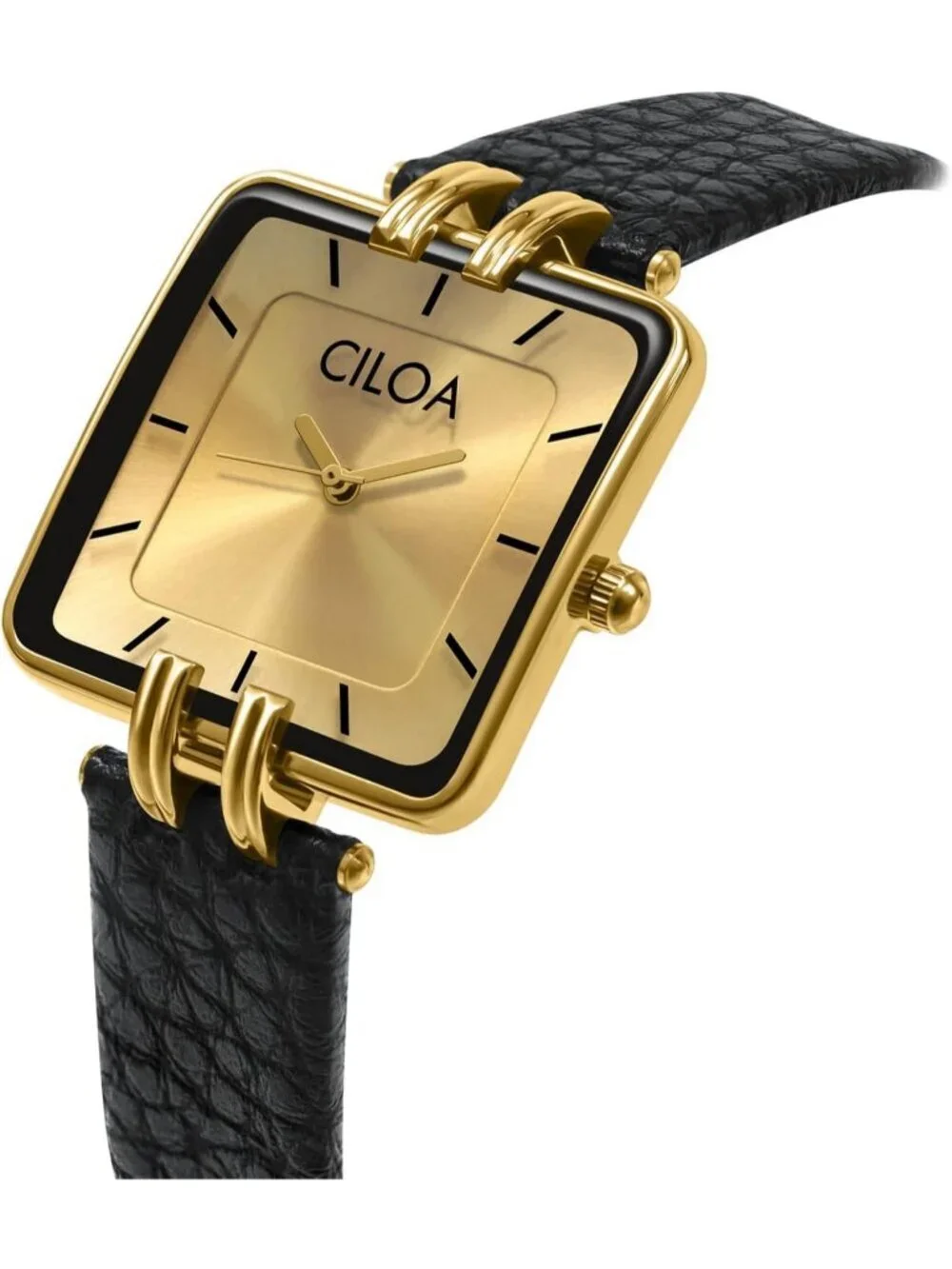 Women's Gold Leather Strap Classic Casual Fashion Square Dial Cute Wrist Watch